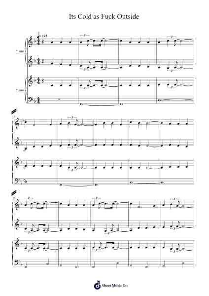 Its Cold as Fuck Outside Sheet Music by robloxian9822-Arr.Caelaide Fieldtes