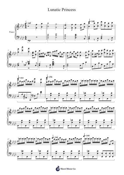Lunatic Princess Sheet Music by -Arr.Groral