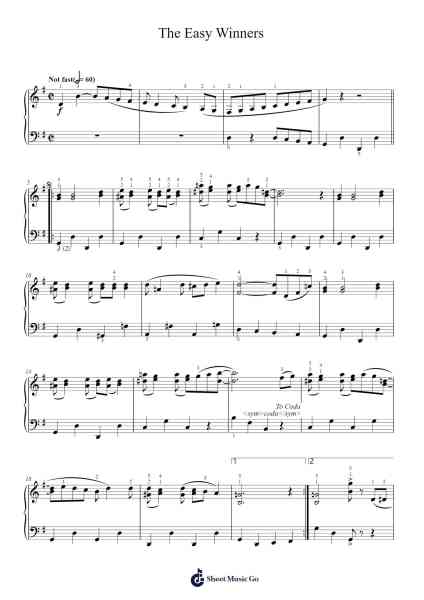 The Easy Winners Sheet Music by Scott Joplin-Arr.Fieldtein
