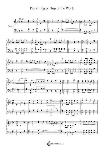 I'm Sitting on Top of the World Sheet Music by Ray Henderson-Arr.Montbrook