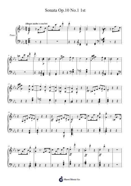 Piano Sonata No. 5 in C Minor, Op. 10, No. 1: I. Allegro molto e con brio Sheet Music by Ludwig van Beethoven-Arr.Chauburne Fowblair