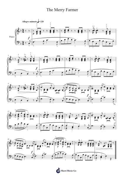 The Merry Farmer Sheet Music by Robert Schumann-Arr.Trismark