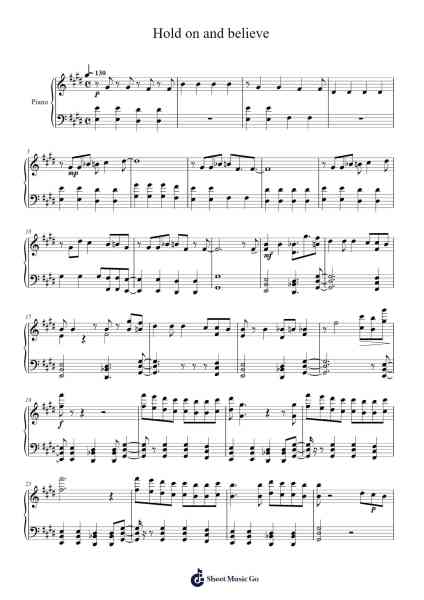 Hold on and believe Sheet Music by undefined-Arr.Leamorse Tayh