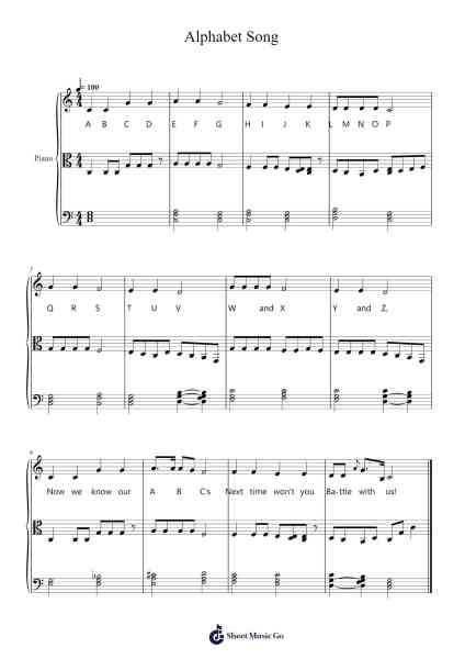 Alphabet Song Sheet Music by Misc Traditional-Arr.Louhal