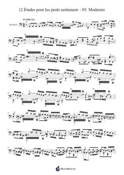 12 Études pour les pieds seulement, Op. 50: No. 3 in A flat Major - Moderato Sheet Music by Charles-Valentin Alkan-Arr.Efbin Kimsie