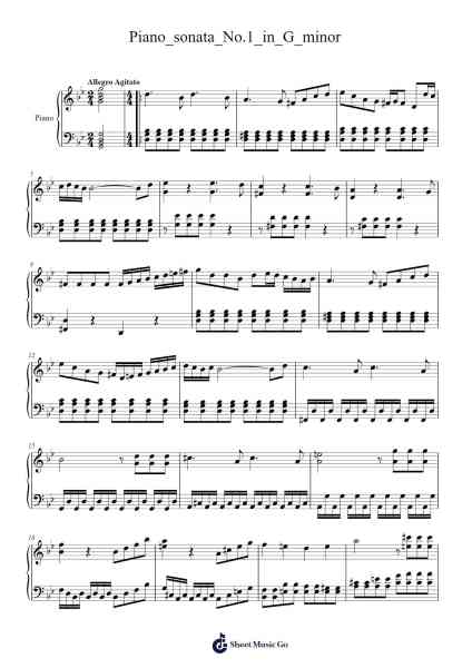 Piano Sonata No. 1 in G Minor Sheet Music by Jinwoo Shin-Arr.Janron