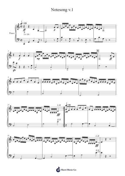 Notesong v.1 Sheet Music by Jace.I-Arr.Alsriah