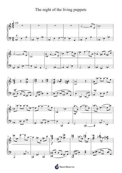 The night of the living puppets Sheet Music by Unknown author-Arr.Sanhan Eipscius