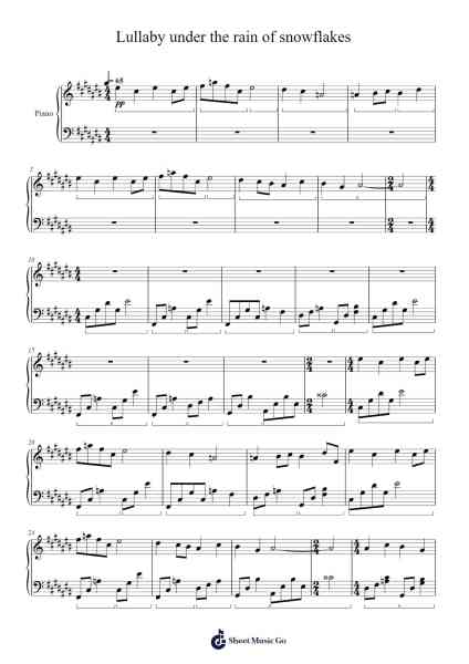 Lullaby under the rain of snowflakes Sheet Music by Armdra Pricevelt-Arr.Gorliz