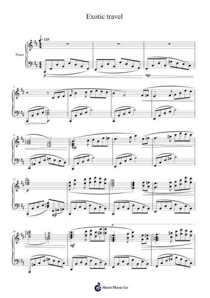 Exotic travel Sheet Music by Masao Aichi-Arr.Graril