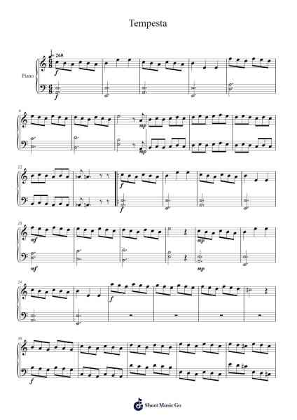 Tempesta Sheet Music by Biagio Gabrielli-Arr.Attmen Keycie