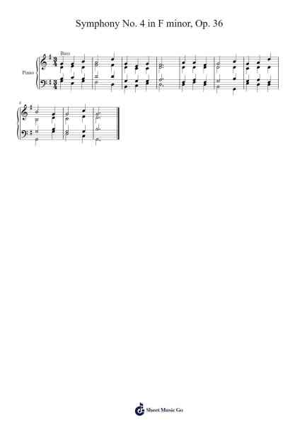 Symphony No. 4 in F minor, Op. 36 Sheet Music by Walchad Dwightdam-Arr.Woodthorne Rylee