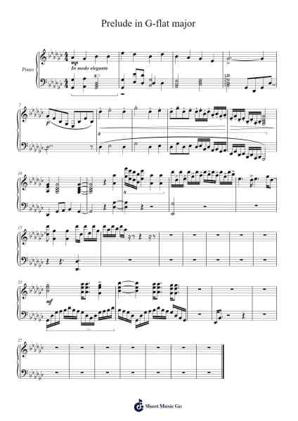 Prelude in G-flat major Sheet Music by Eyob Sisay-Arr.Abralph Strares