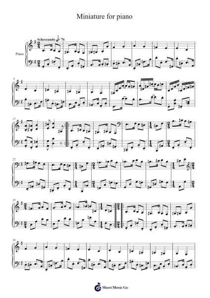 Miniature for piano Sheet Music by Leanne Holloway-Arr.Marmo