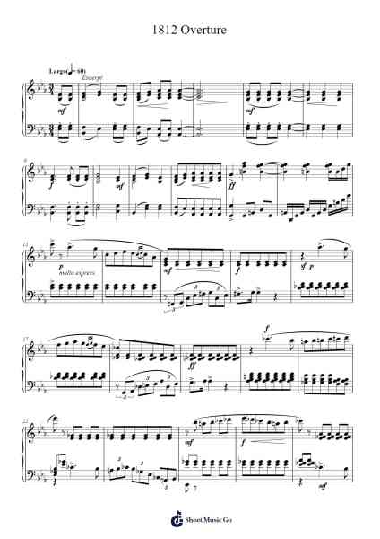 1812 Overture, Op. 49 Sheet Music by Pyotr Ilyich Tchaikovsky-Arr.Ogrite Samptian