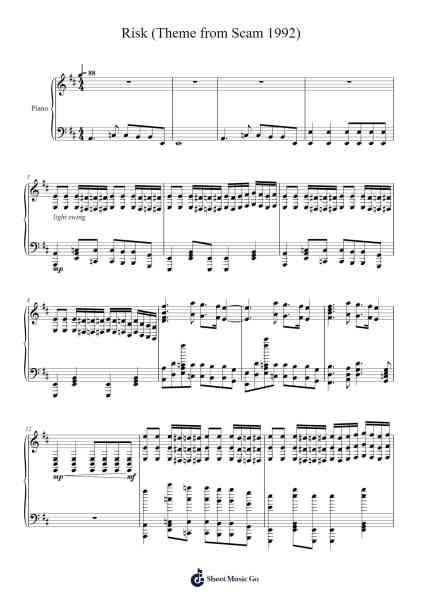 Risk (Theme from Scam 1992) Sheet Music by Achint Thakkar-Arr.Oted Brostowe