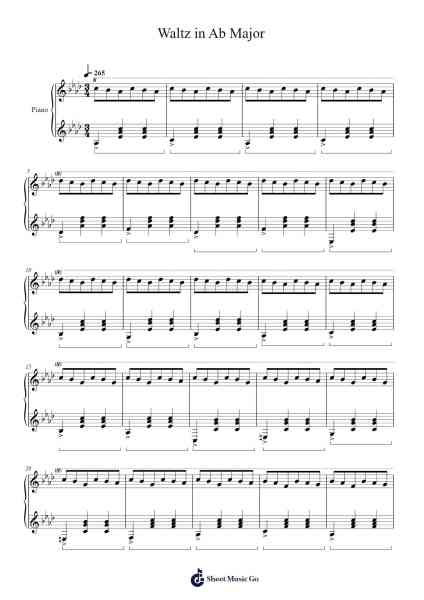 Waltz in Ab Major Sheet Music by ChristIsKing-Arr.Leiflance Bessvian