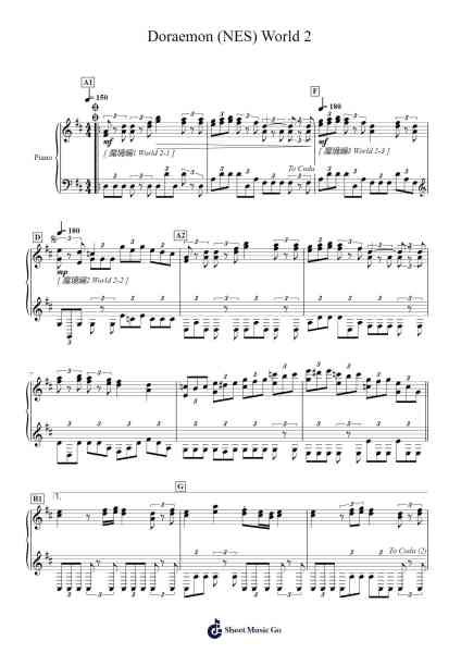 Doraemon (NES) World 2 Sheet Music by Jun Chikuma-Arr.Solin