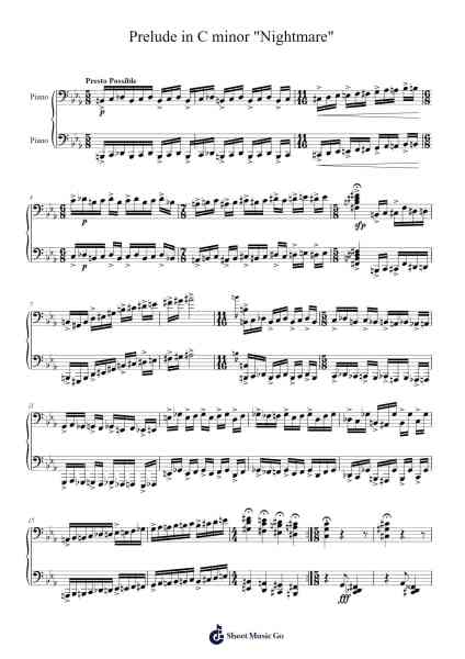Prelude in C minor "Nightmare" Sheet Music by Hentra Whitbart-Arr.Lamjane