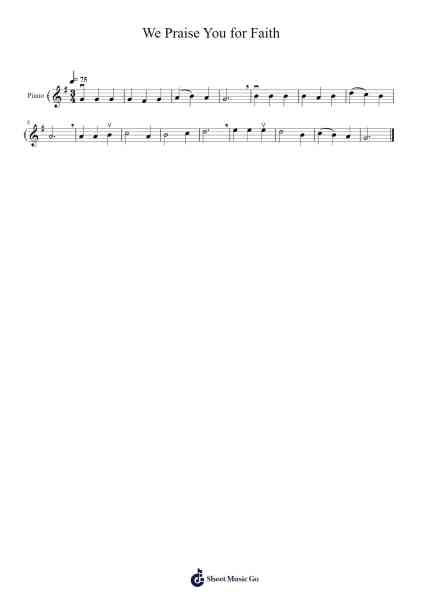 We Praise You for Faith Sheet Music by Timnett-Arr.Myrtours Hihill