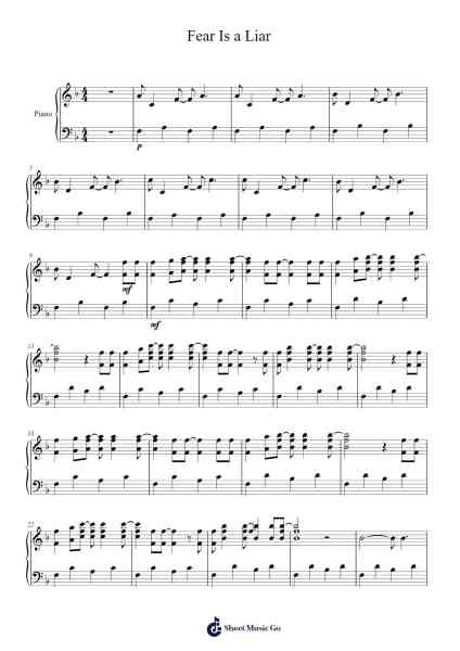 Fear Is a Liar Sheet Music by Zach Williams-Arr.Manpiers