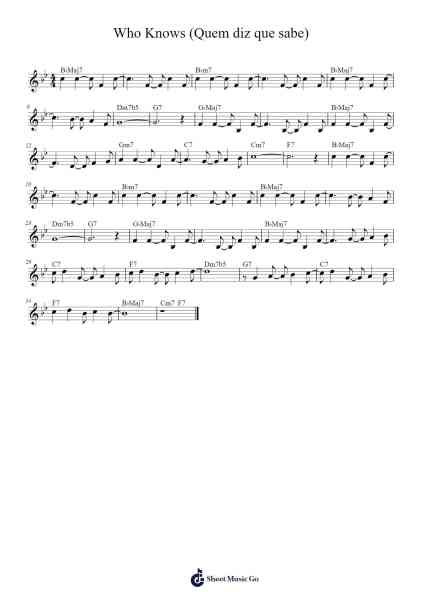 Who Knows (Quem diz que sabe) Sheet Music by Robipad-Arr.Stilling