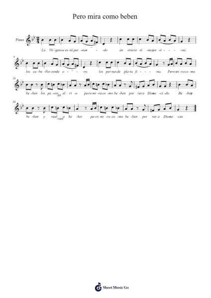 Pero mira como beben Sheet Music by Villancicos-Arr.Lilrald