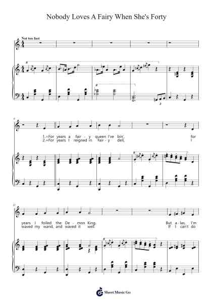 Nobody Loves A Fairy When She's Forty Sheet Music by Billy Cotton-Arr.Ruthbrian Noelbuck