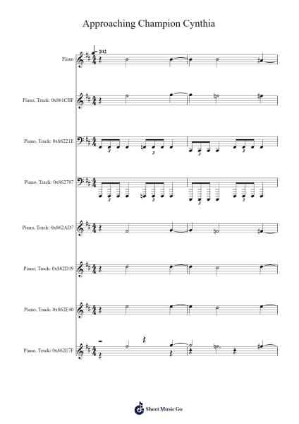 Approaching Champion Cynthia Sheet Music by Go Ichinose-Arr.Cybing Gilldrew