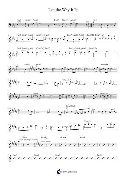 Just the Way It Is Sheet Music by Rafael Luna-Arr.Lambken Bespag