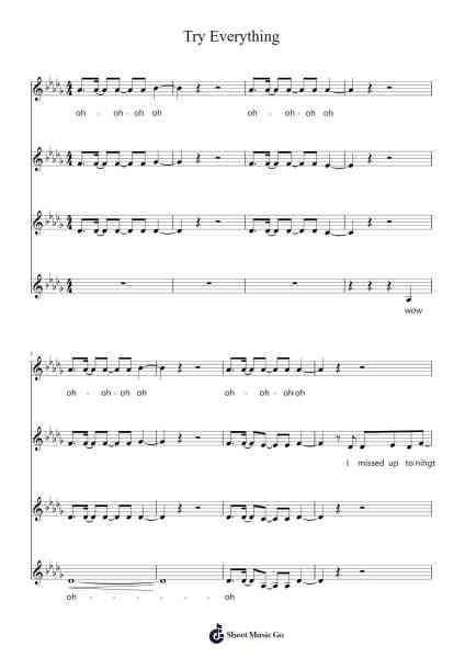 Try Everything Sheet Music by -Arr.Toutpeg