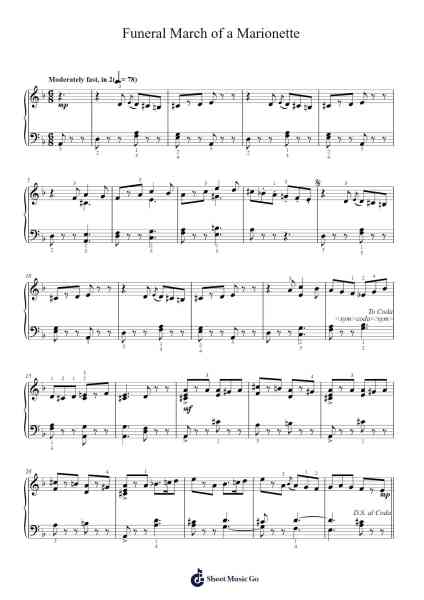 Funeral March of a Marionette Sheet Music by Charles Gounod-Arr.Croftslon Maugnings