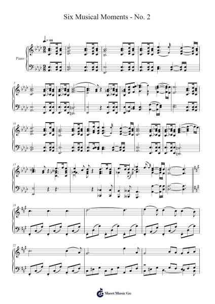 Six Musical Moments - No. 2 Sheet Music by Franz Schubert-Arr.Junerald