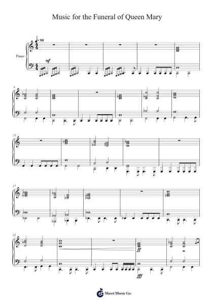 Music for the Funeral of Queen Mary, Z. 860 Sheet Music by Henry Purcell-Arr.Galepiers Vasa