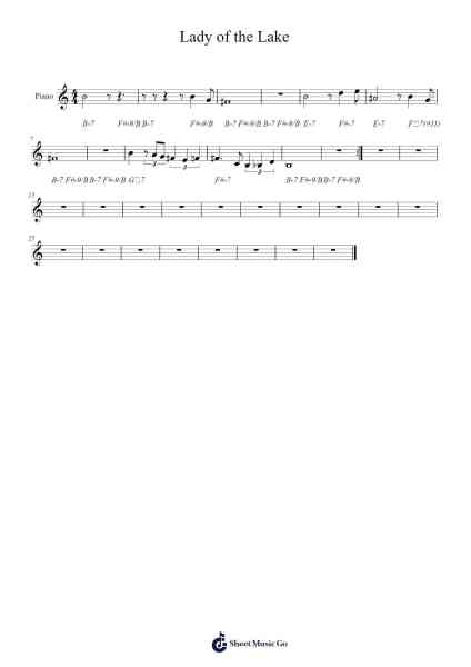 Lady of the Lake Sheet Music by Will Moon-Arr.Cliffcam Whbill