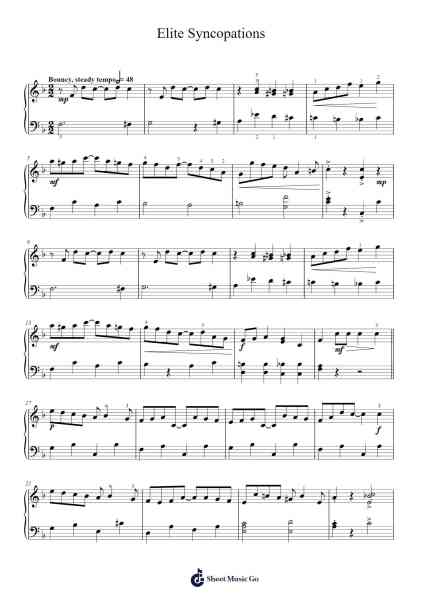 Elite Syncopations Sheet Music by Scott Joplin-Arr.Taykin Wertor