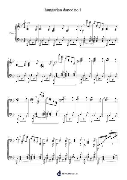 hungarian dance no.1 Sheet Music by Johannes Brahms-Arr.Jesvin