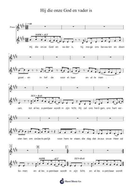 Hij die onze God en vader is Sheet Music by B. Huijbers-Arr.Lauven Joyceleif