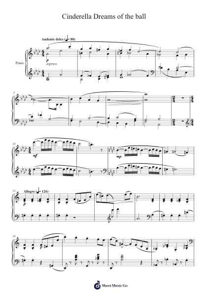 Cinderella, Op. 87: No. 9 Cinderella Dreams of the Ball Sheet Music by Sergei Prokofiev-Arr.Glalain Borhys
