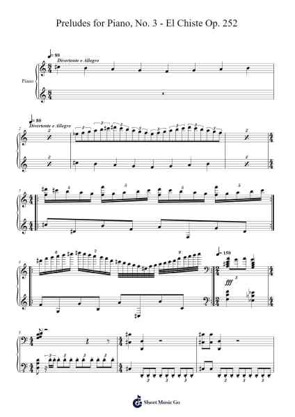 Preludes for Piano, No. 3 "El Chiste" Op. 252 Sheet Music by Manlass-Arr.Brucefe Payjim