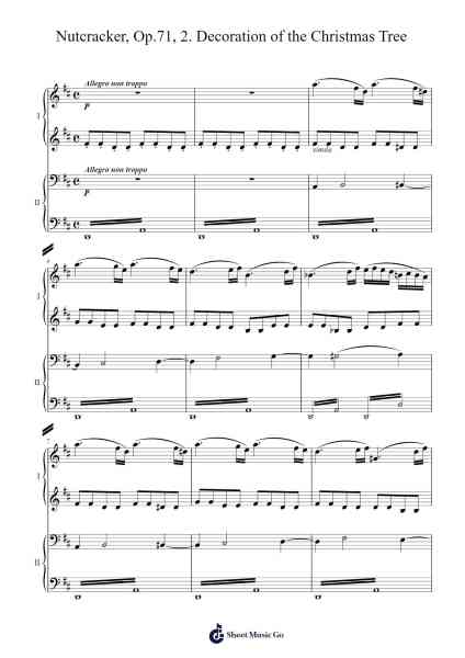 The Nutcracker, Op. 71: Act 1, Scene 1, No. 2. Marche (Decoration of the Christmas Tree) - Tchaikovsky Sheet Music by Maurice Jarre-Arr.Tice Charsweet