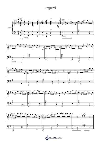 Potpurri Sheet Music by Anoushiravan Rohani-Arr.Gemten Churhy