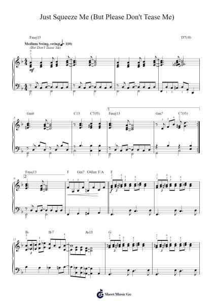 Just Squeeze Me (But Please Don't Tease Me) Sheet Music by Duke Ellington-Arr.Bisay