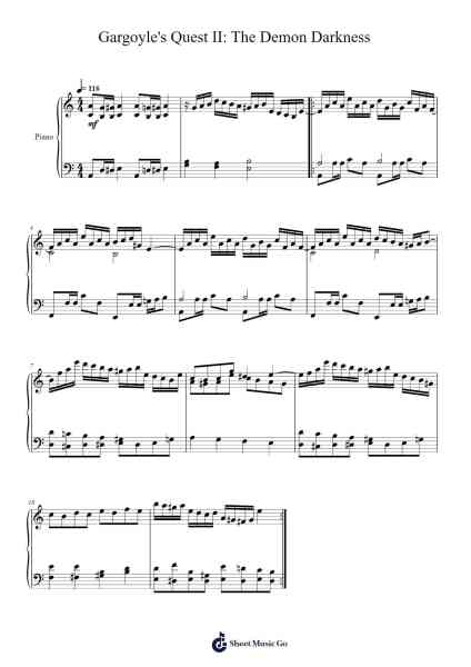 Gargoyle's Quest II: The Demon Darkness Sheet Music by Yuki Iwai-Arr.Faithewells Galphen