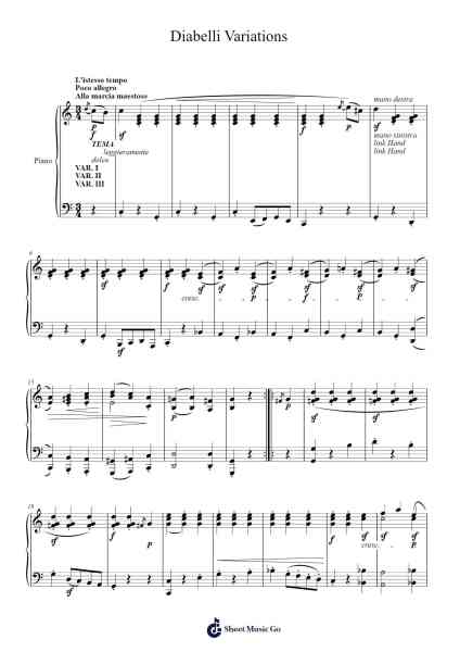 Diabelli Variations, Op. 120 Sheet Music by Ludwig van Beethoven-Arr.Hawhe