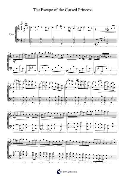 The Escape of the Cursed Princess Sheet Music by jesseymarlie11-Arr.Bownio Elroytier