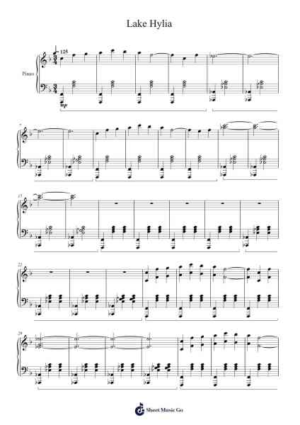 Lake Hylia Sheet Music by Toru Minegishi-Arr.Rhotab