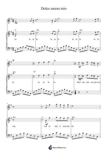 Dolce amore mio Sheet Music by I Santo California-Arr.Dwightbright