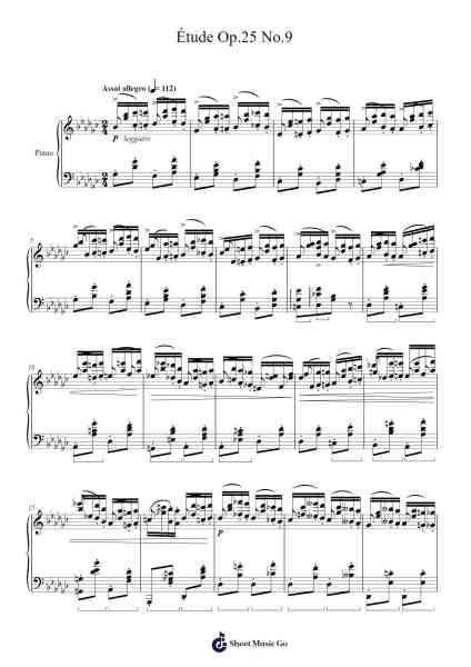 Étude Op. 25 No. 9 in G-flat major Sheet Music by Frédéric Chopin-Arr.Derlian Sumeo