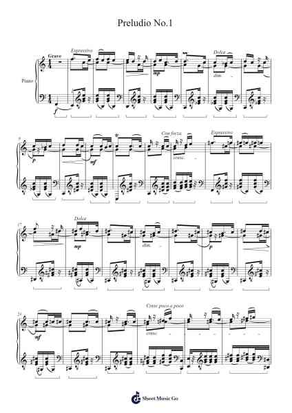 Preludio No.1 Sheet Music by Caleb Lackwood M.-Arr.Yecent